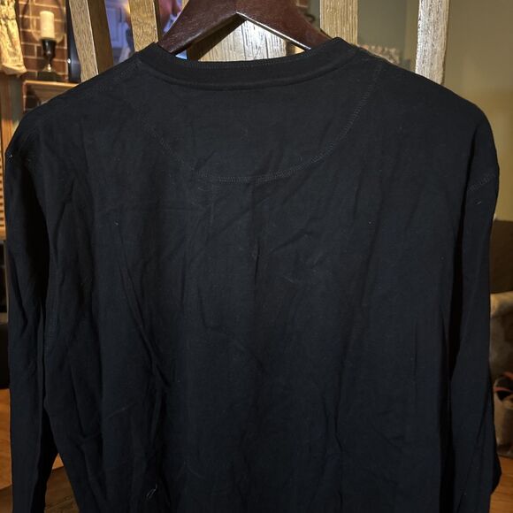 Chereskin Men's XL Black Long Sleeve Henley Shirt Vintage - Picture 5 of 5